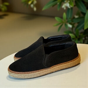 Women's Schutz Black Suede Espadrille Flats Size EU 39 US 8.5
